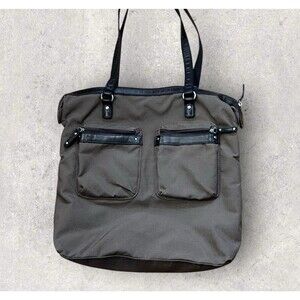Highway Multi Pocket Leather Nylon Large Tote Travel Bag